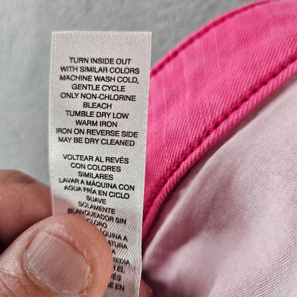 Chicos Perfect Stretch Girlfriend Slim Capri Pink Frayed Hem Pants 0.5 US 6 NEW - Picture 5 of 10